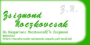 zsigmond moczkovcsak business card